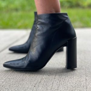 Stuart Weitzman Leather Pointy Black Boots